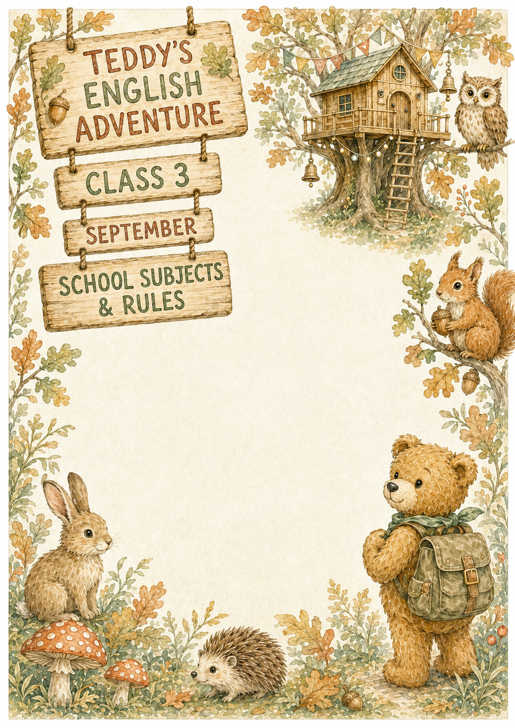 Teddy’s English Adventure – całoroczny lapbook dla klasy 3 (September–June)