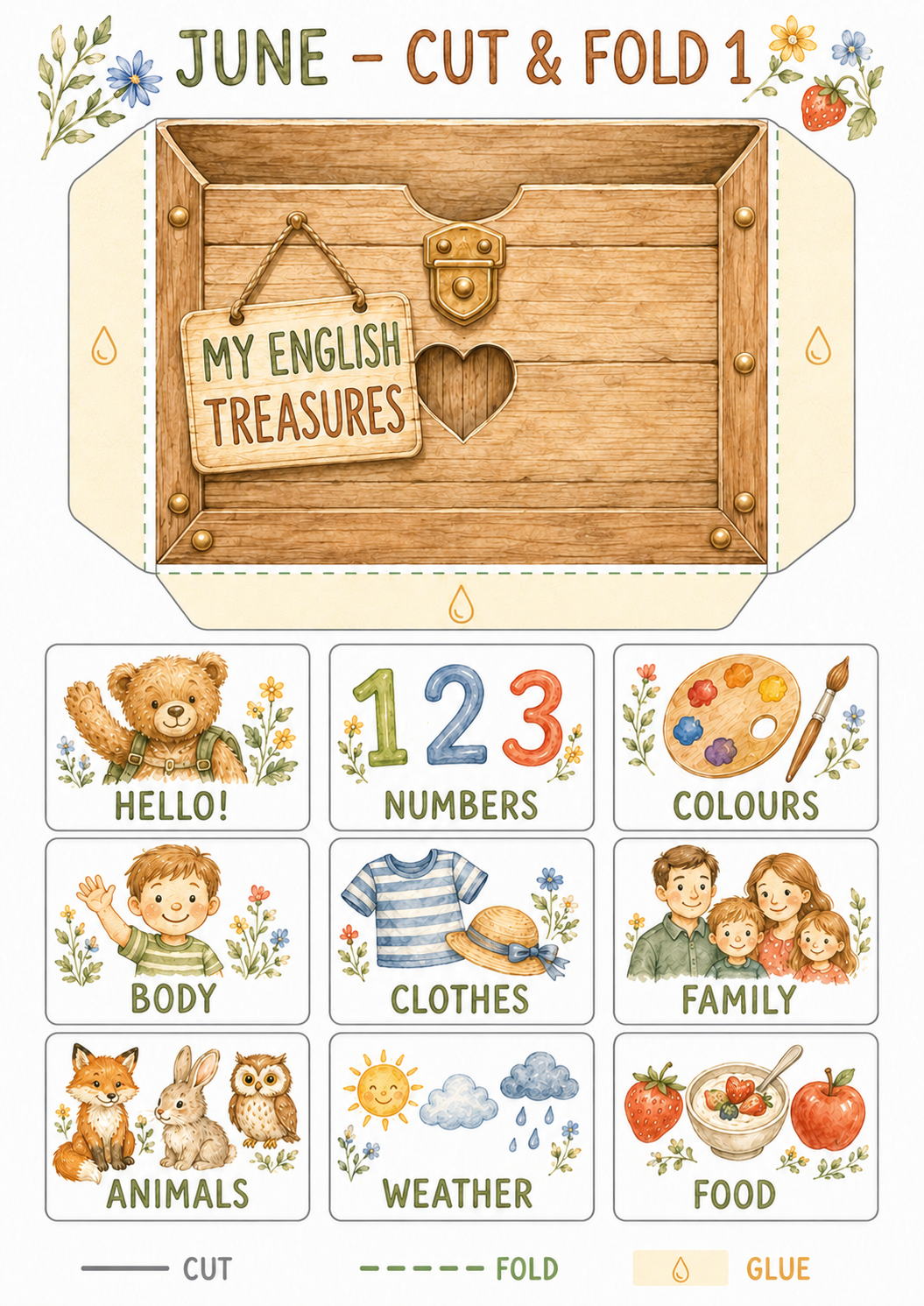 Teddy’s English Adventure – całoroczny lapbook dla klasy 1 (September–June)