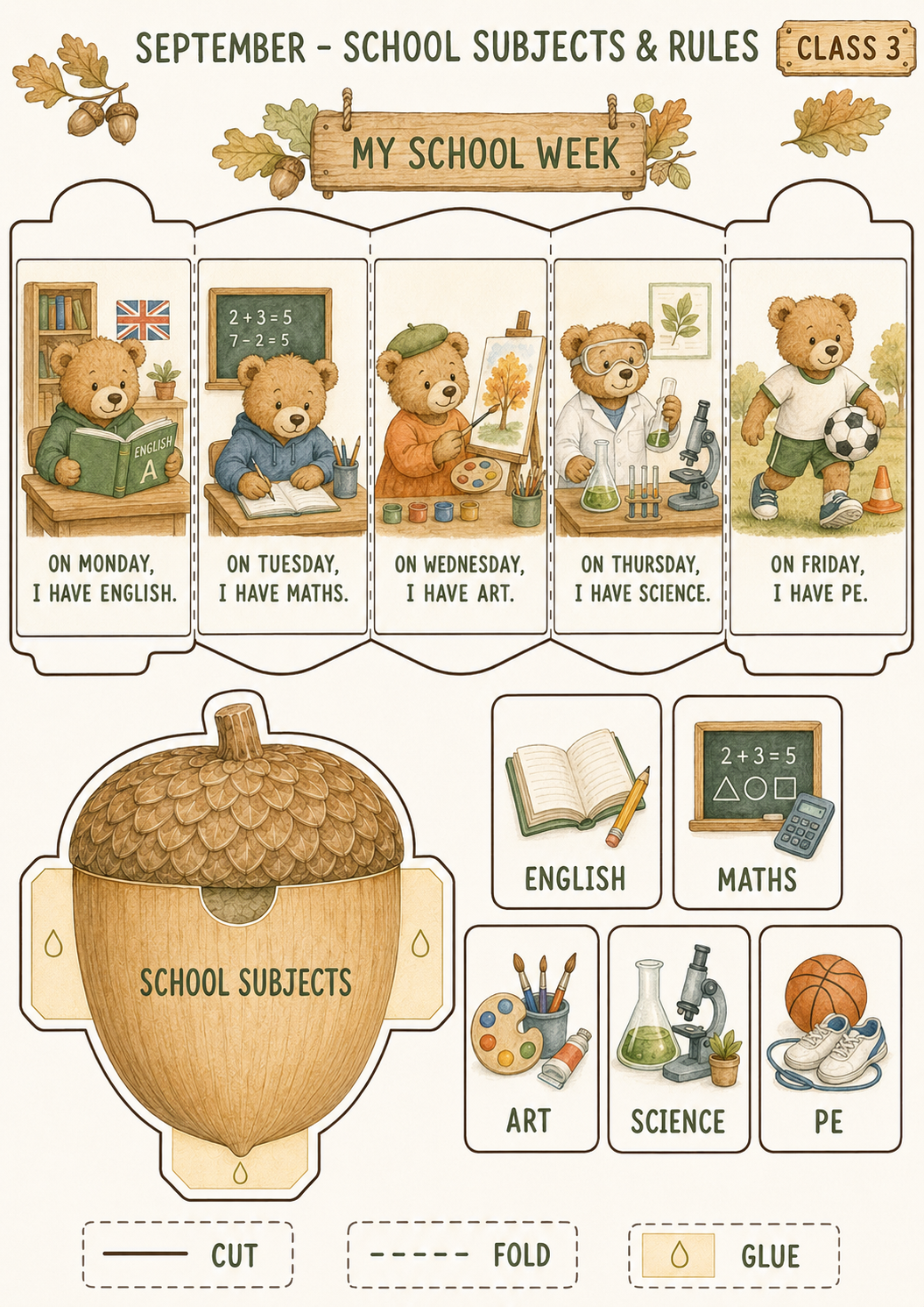 Teddy’s English Adventure – całoroczny lapbook dla klasy 3 (September–June)