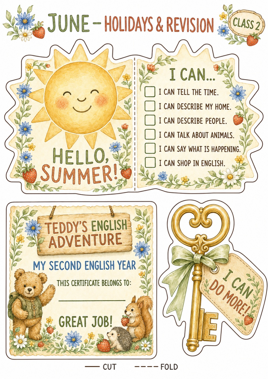 Teddy’s English Adventure – całoroczny lapbook dla klasy 2 (September–June)
