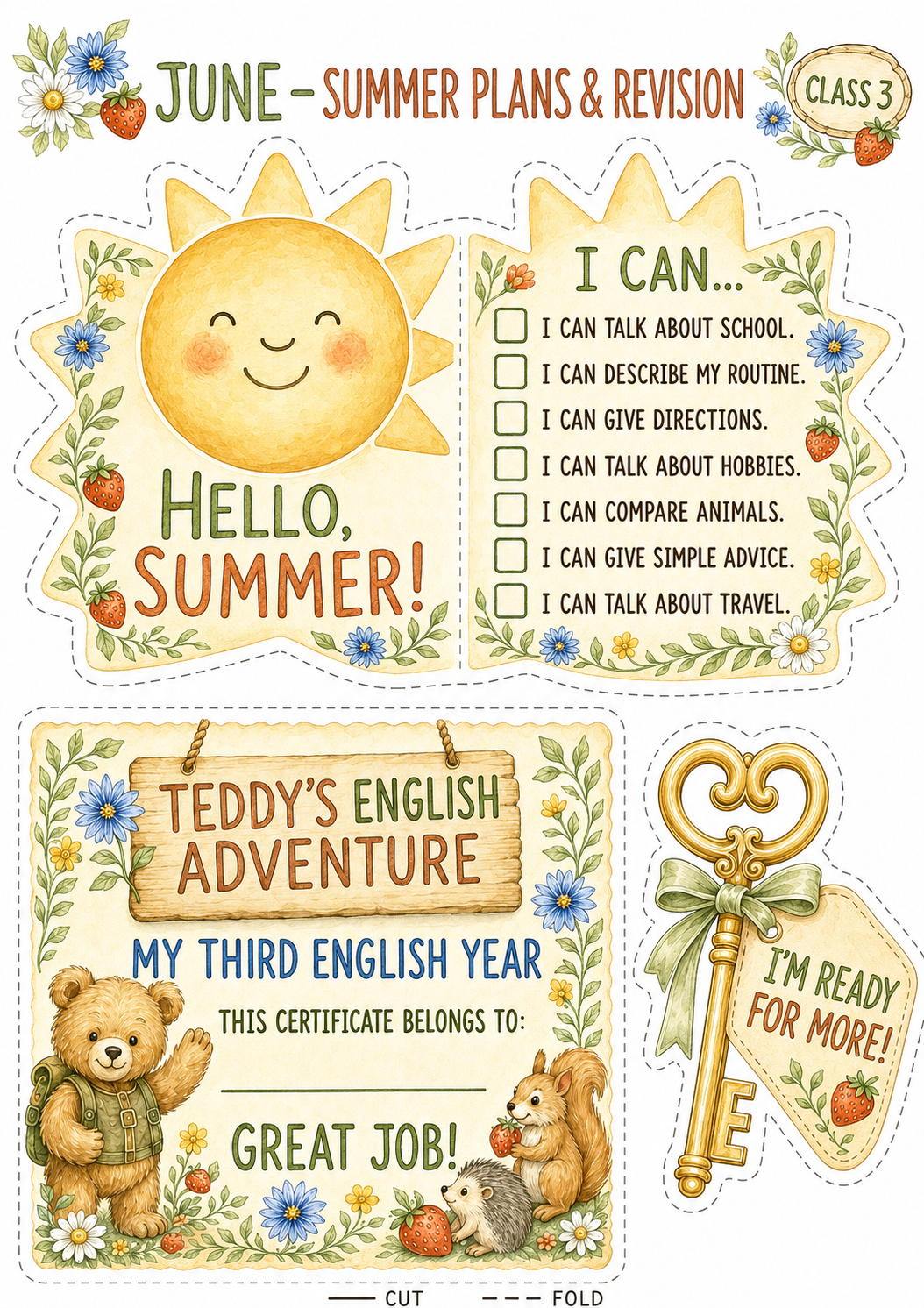 Teddy’s English Adventure – całoroczny lapbook dla klasy 3 (September–June)