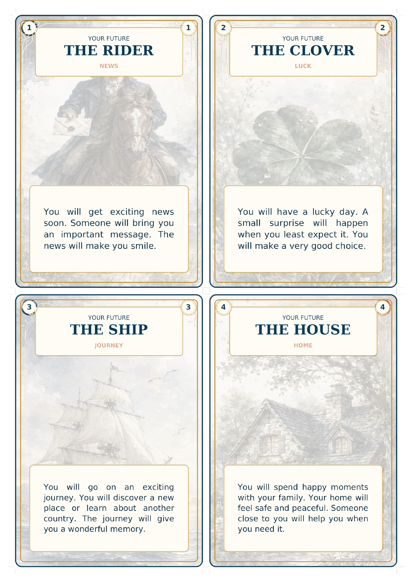 Future Simple Fortune-Telling Cards – karty wróżb po angielsku.