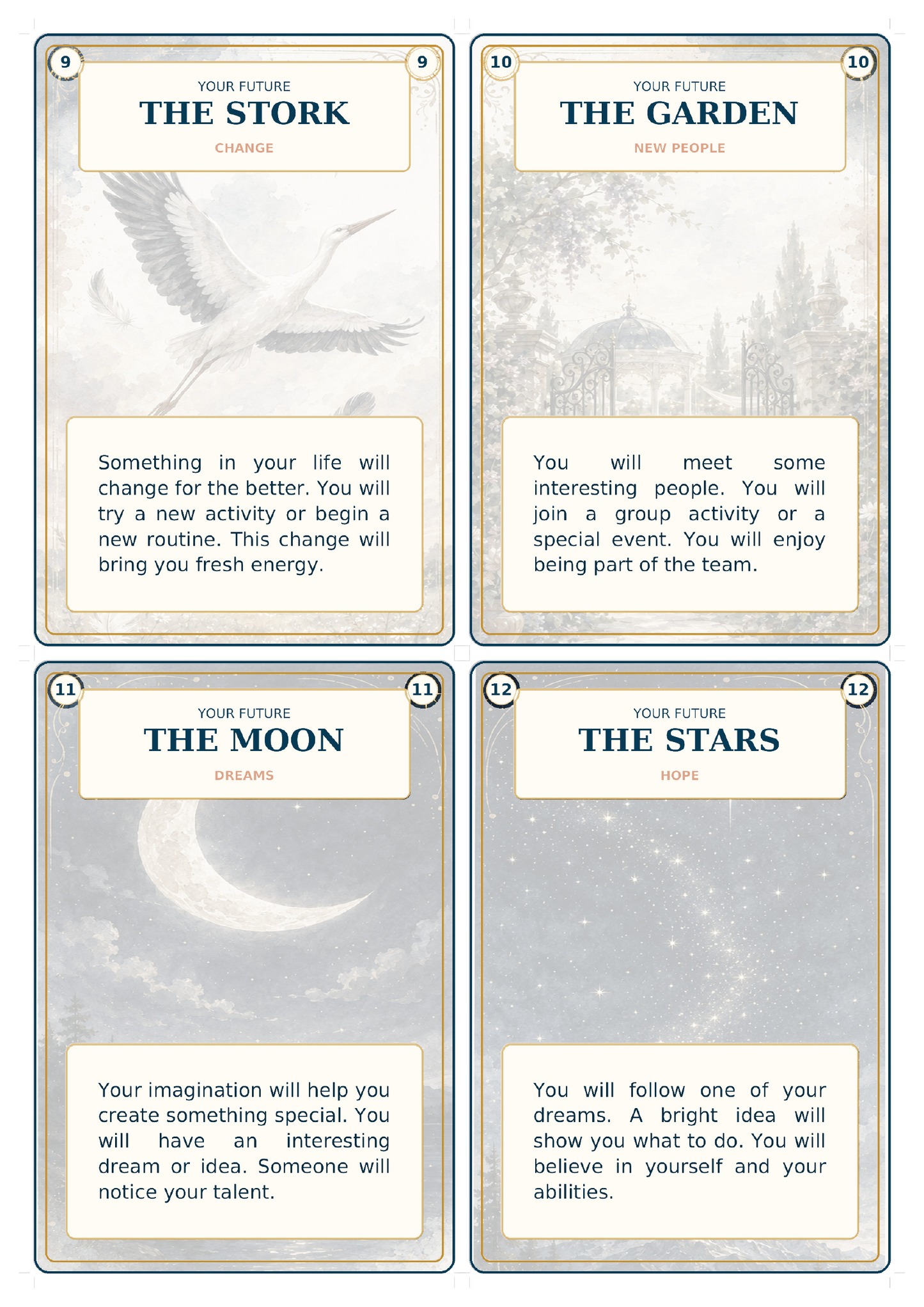 Future Simple Fortune-Telling Cards – karty wróżb po angielsku.
