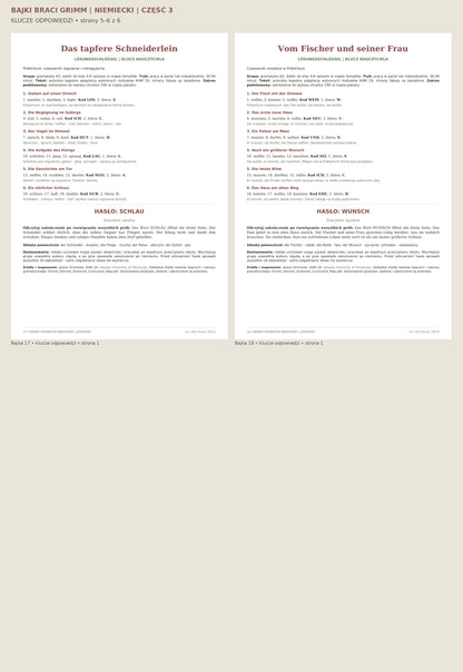 Bajki braci Grimm — niemiecki — część 3 — klucze do bajek 17–18.