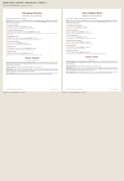 Bajki braci Grimm — angielski — część 4 — klucze do bajek 19–20.