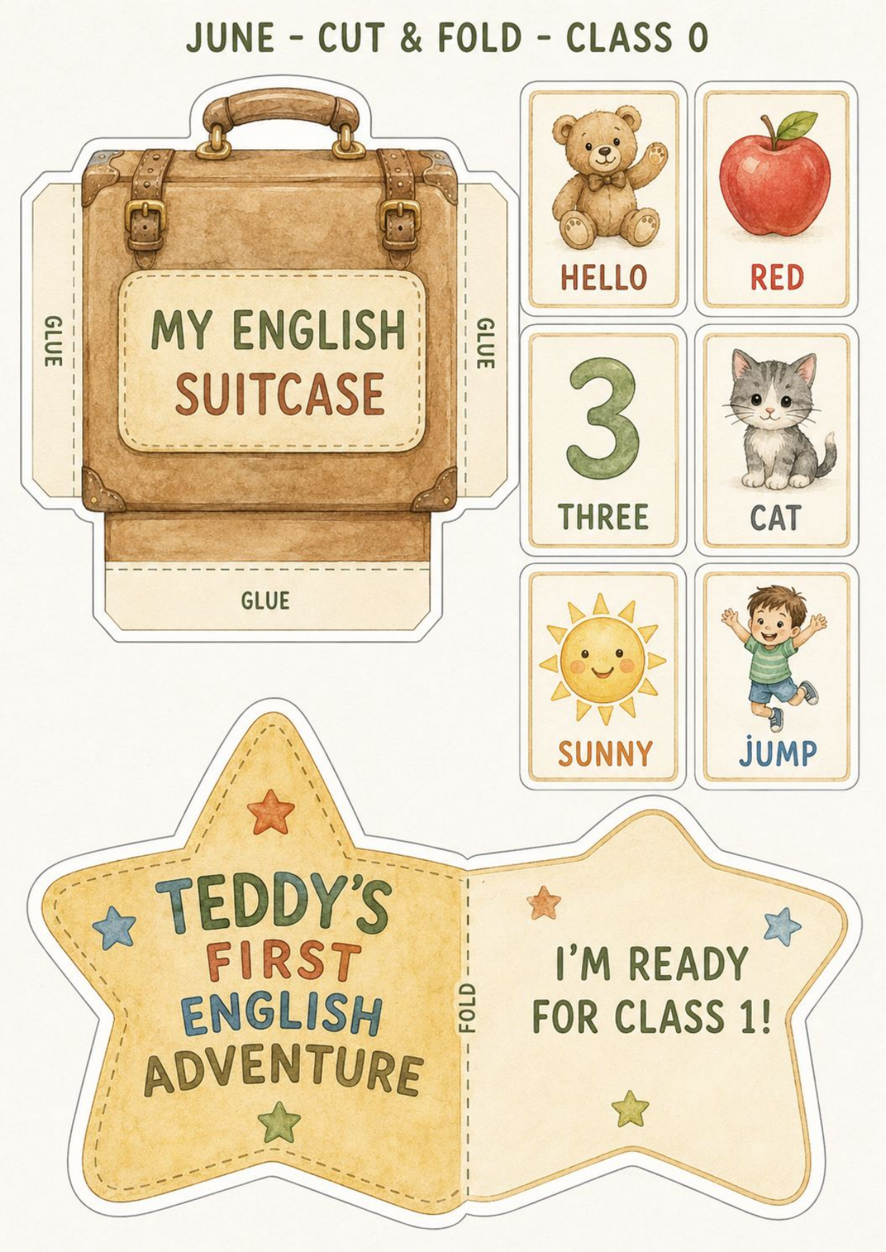 Teddy’s First English Adventure – całoroczny lapbook dla klasy 0 (September–June)