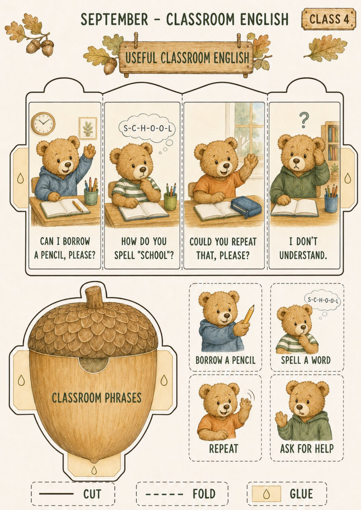 Teddy’s English Adventure – całoroczny lapbook dla klasy 4 (September–June)