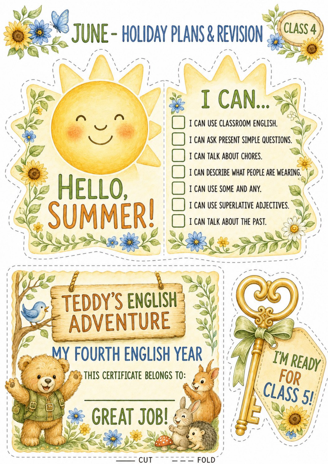 Teddy’s English Adventure – całoroczny lapbook dla klasy 4 (September–June)