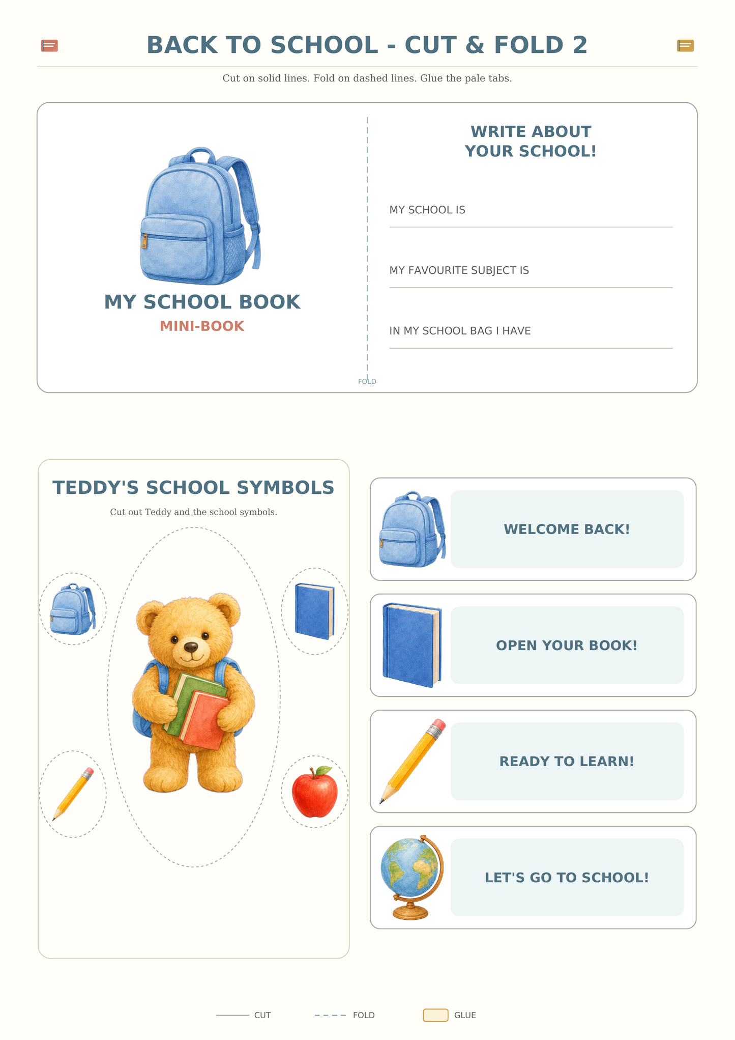 Teddy’s English Adventure – szkoła, pory roku, pogoda i wakacje (4 lapbooki PDF)
