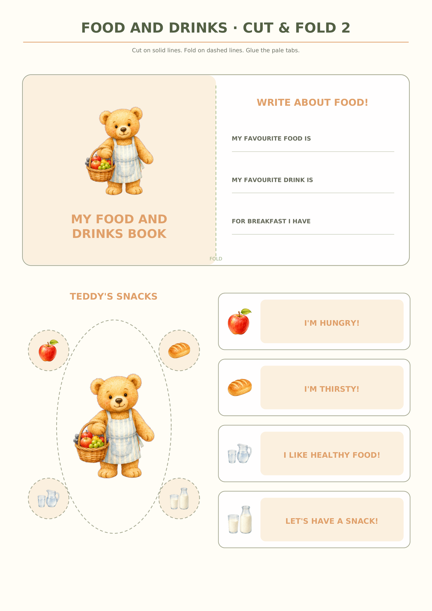 Teddy’s English Adventure – rodzina, dom, ubrania, jedzenie i zwierzęta (5 lapbooków PDF)