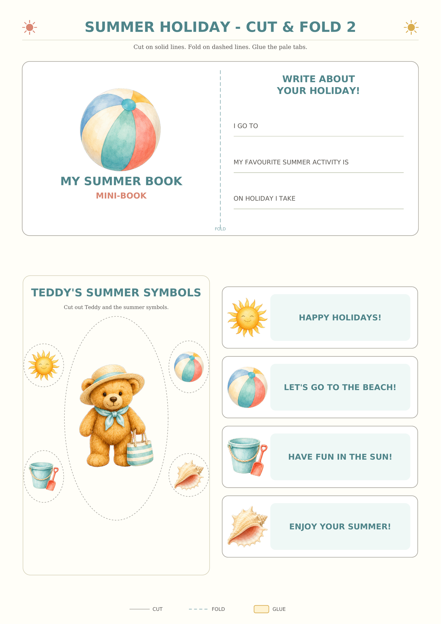 Teddy’s English Adventure – szkoła, pory roku, pogoda i wakacje (4 lapbooki PDF)