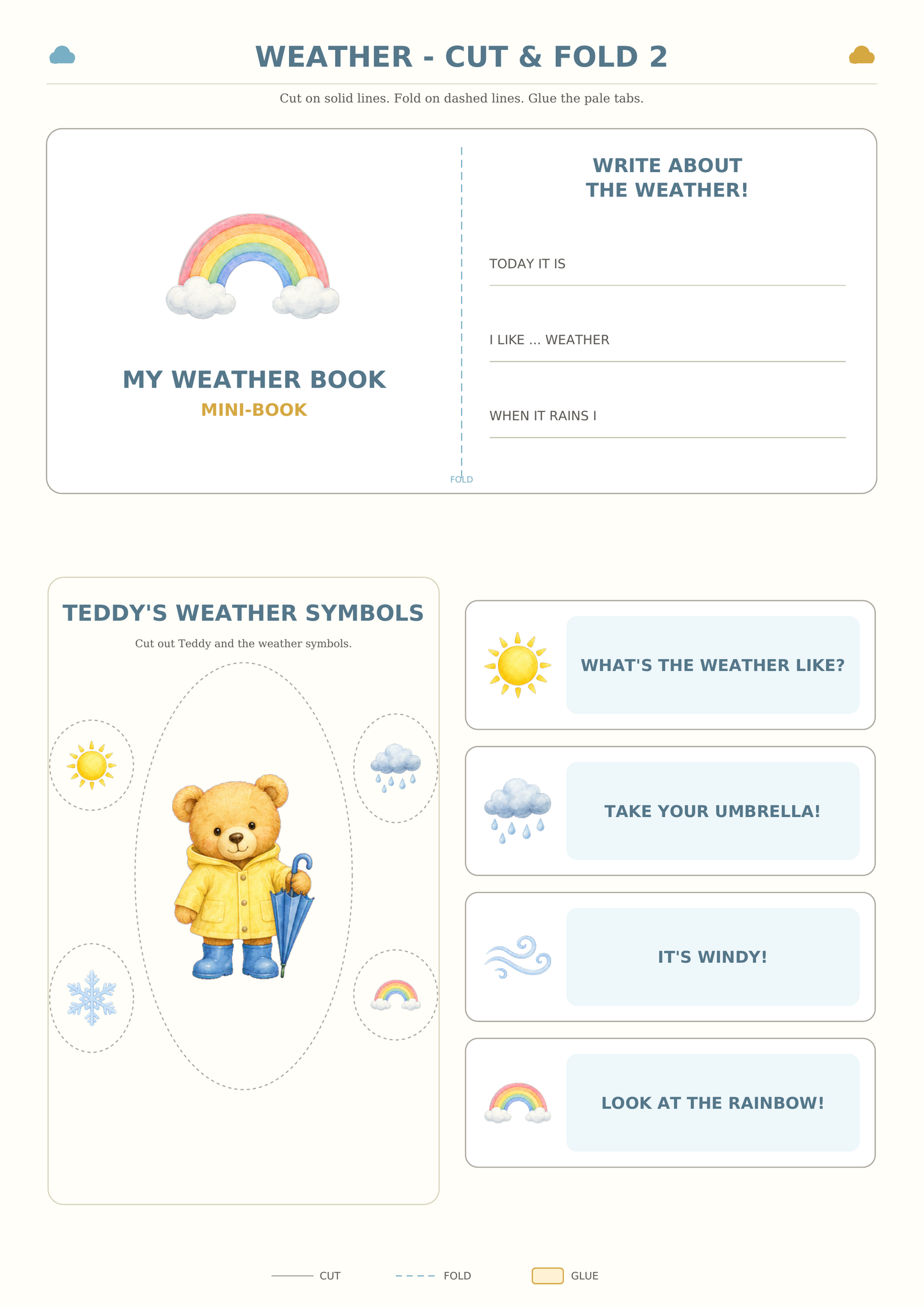Teddy’s English Adventure – szkoła, pory roku, pogoda i wakacje (4 lapbooki PDF)
