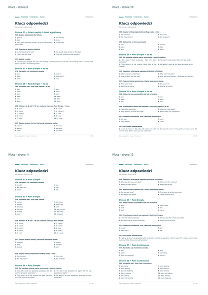 Czasy angielskie SP – klucz – podgląd stron 9–12 z 25