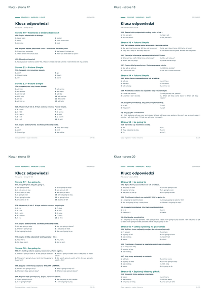 Czasy angielskie SP – klucz – podgląd stron 17–20 z 25