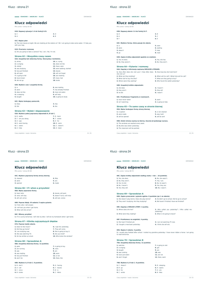 Czasy angielskie SP – klucz – podgląd stron 21–24 z 25