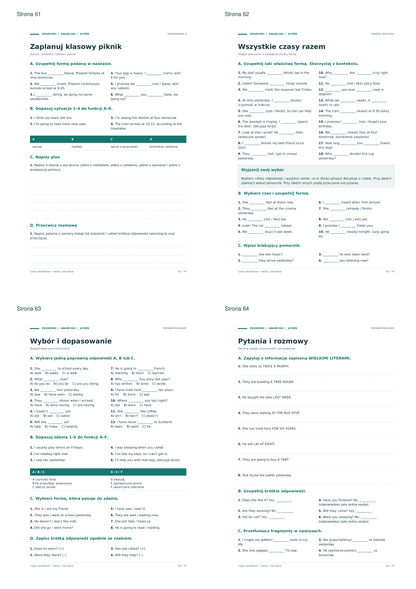 Czasy angielskie SP – podgląd stron 61–64 z 74