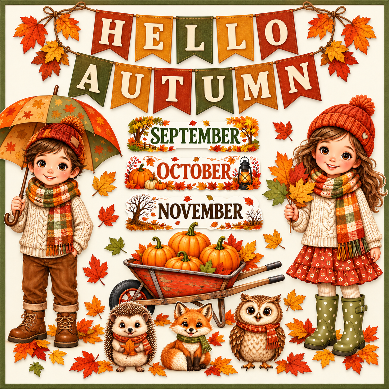 Hello Autumn – przykładowa aranżacja jesiennej gazetki