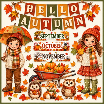 Hello Autumn – przykładowa aranżacja jesiennej gazetki