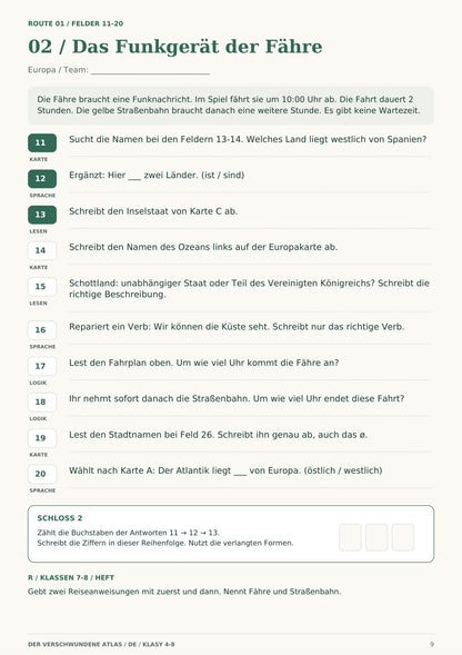 Escape room kontynenty DE, klasy 4-8, wersja fabularna, pełna strona 9 z 53