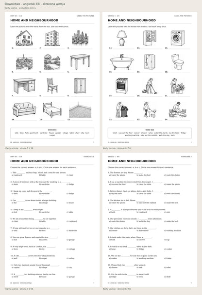 Słownictwo – angielski E8 – skrócona wersja. Karty ucznia. Podgląd stron: 5, 6, 7, 8 z 56.
