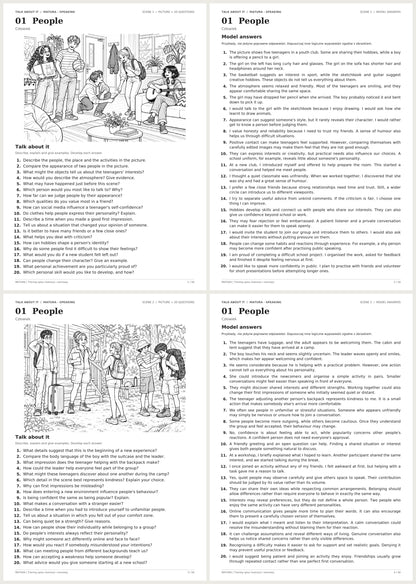 Speaking – angielski matura | obrazki, pytania i odpowiedzi. Dział 1: Człowiek. Podgląd stron 1–4 z 56.